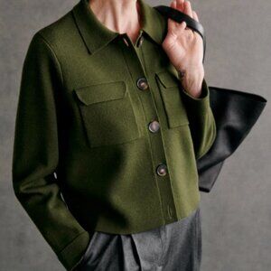 Sezane Betty Cardigan Perfect Green